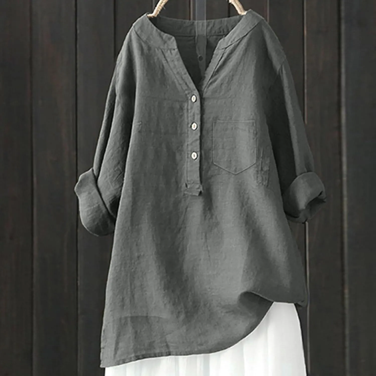 Linen Shirt for Women Breathable Tops Loose Crewneck Tops Womens Daily t Shirts Summer Shirts for Women 2025