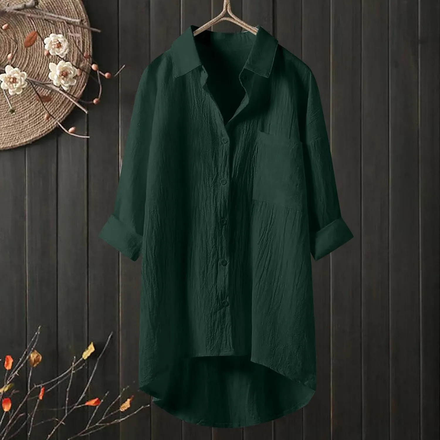 Linen Shirt for Women Breathable Tops Loose Crewneck Tops Womens Daily T Shirts Summer Shirts for Women 2025