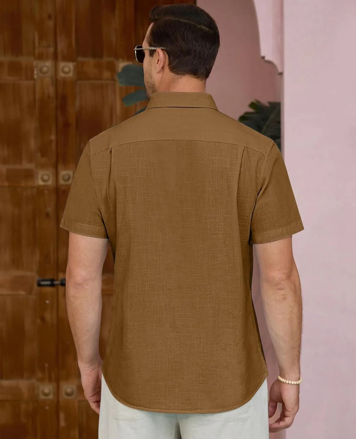 Linen Shirts for Men Short Sleeve Linen Button Down Shirts Hawaiian Shirt for Men Beach Shirts Summer Shirts