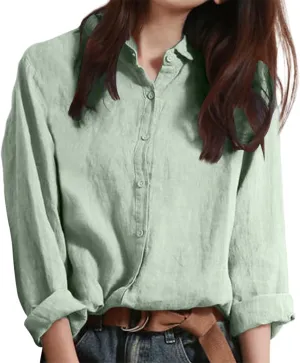 Linen Shirts for Women Button-Down Dress Shirts Long Sleeve Wrinkle Free Casual Business Office Work Oxford Shirts