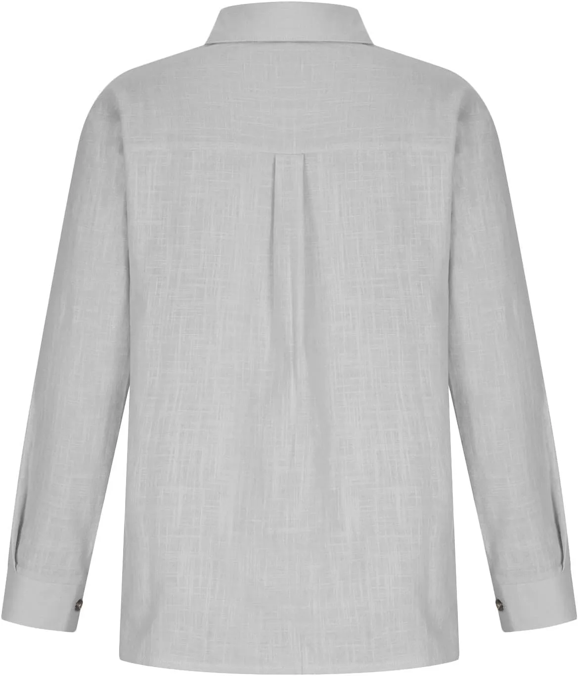 Linen Shirts for Women Long Sleeve Button Down T Shirts Dressy Casual Tops Solid Casual Work Blouses with Pocket