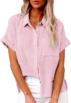 Linen Shirts for Women Print Natural Autumn Fragrant Fabric Shirt Blue Shirts for Women Oversized Button Down Shirts