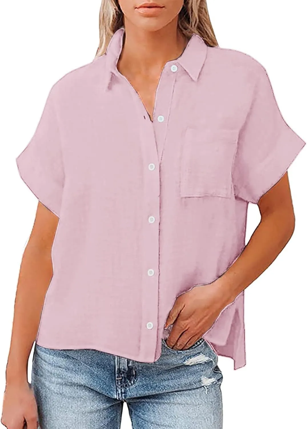 Linen Shirts for Women Print Natural Autumn Fragrant Fabric Shirt Blue Shirts for Women Oversized Button Down Shirts