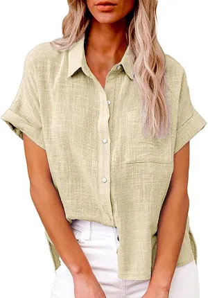 Linen Shirts for Women Print Natural Autumn Fragrant Fabric Shirt Blue Shirts for Women Oversized Button Down Shirts