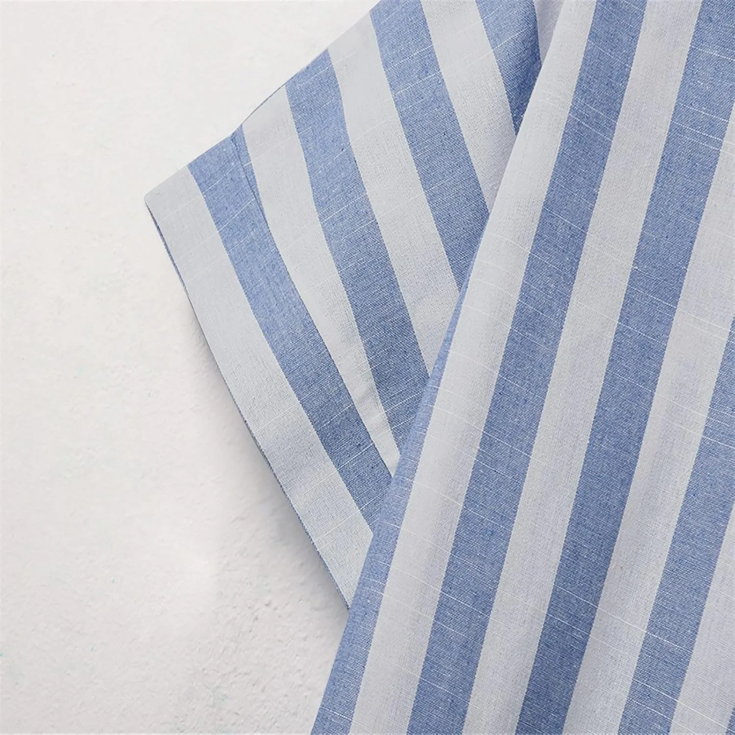 Linen Shirts for Women Striped Button Down Shirts Lightweight Guaze Blouses Short Sleeve Boho Summer Tshirt