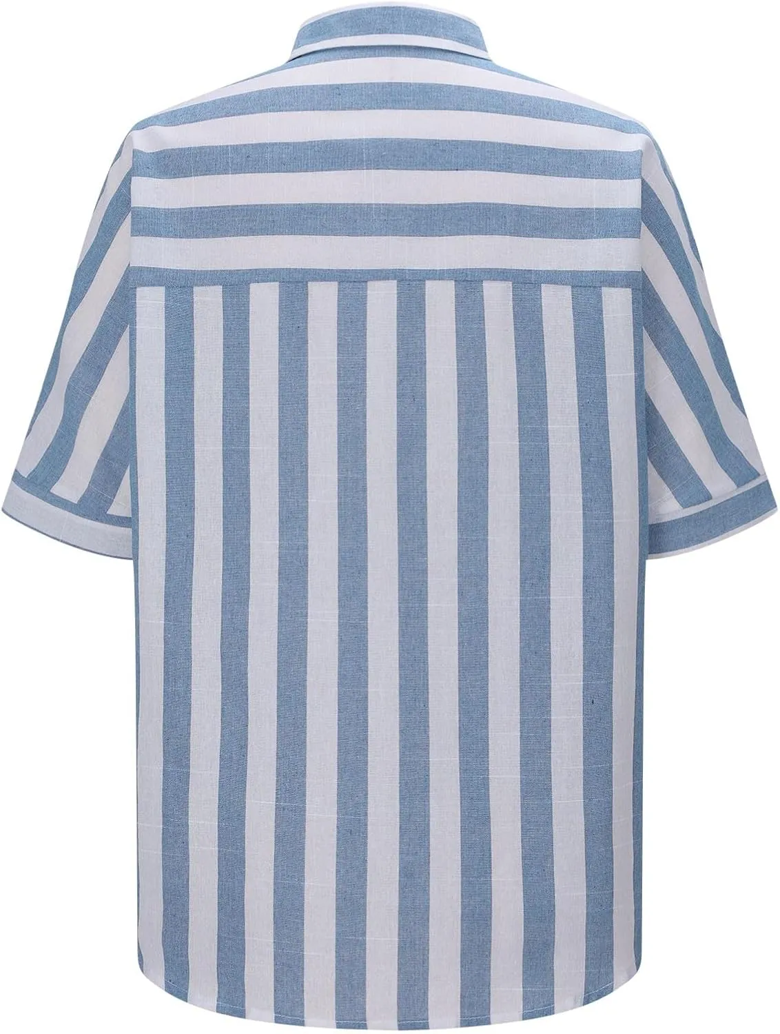 Linen Shirts for Women Striped Button Down Shirts Lightweight Guaze Blouses Short Sleeve Boho Summer Tshirt