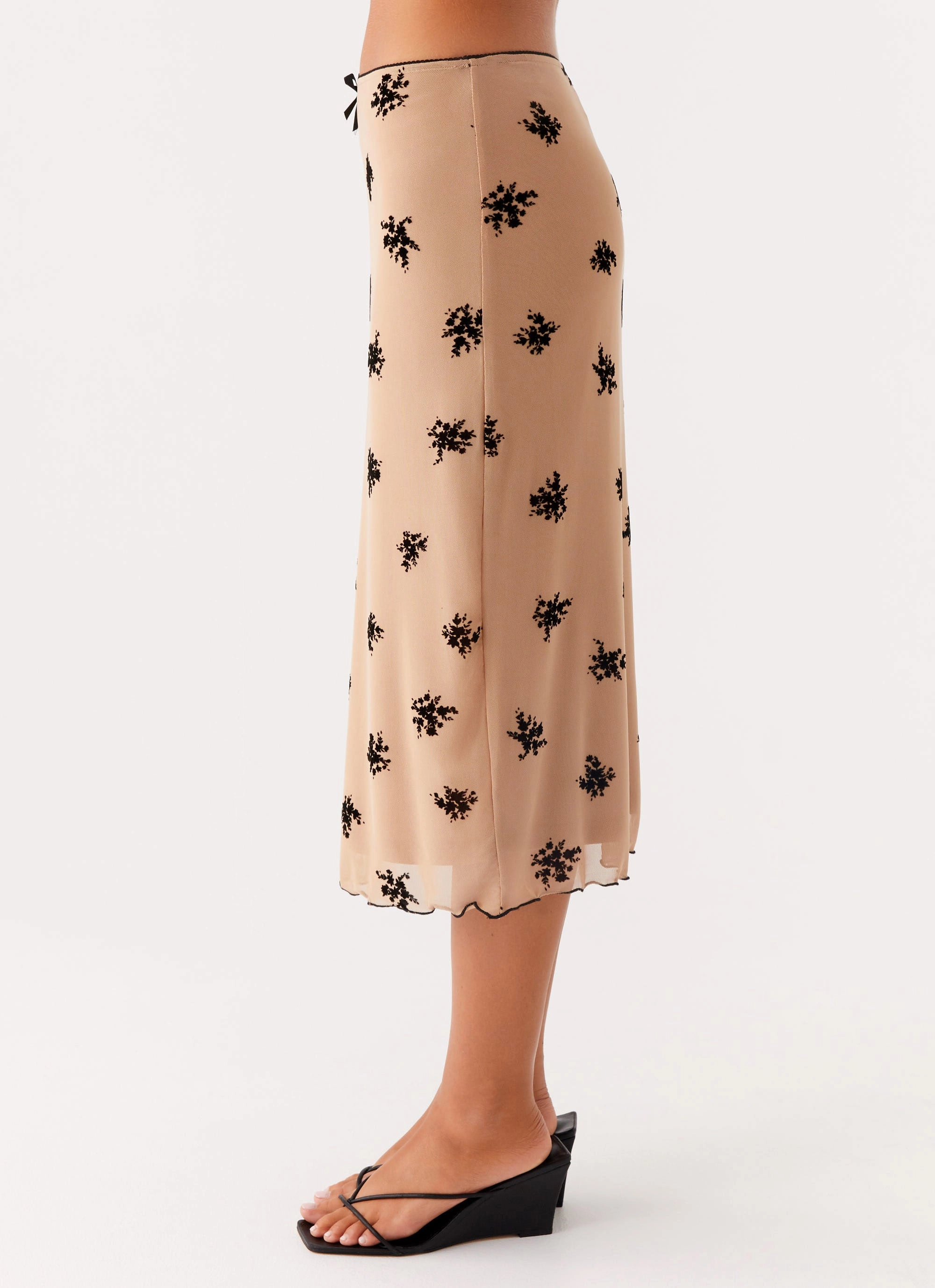 Rocca Midi Skirt - Nude Neat Mood Autumn Stroll