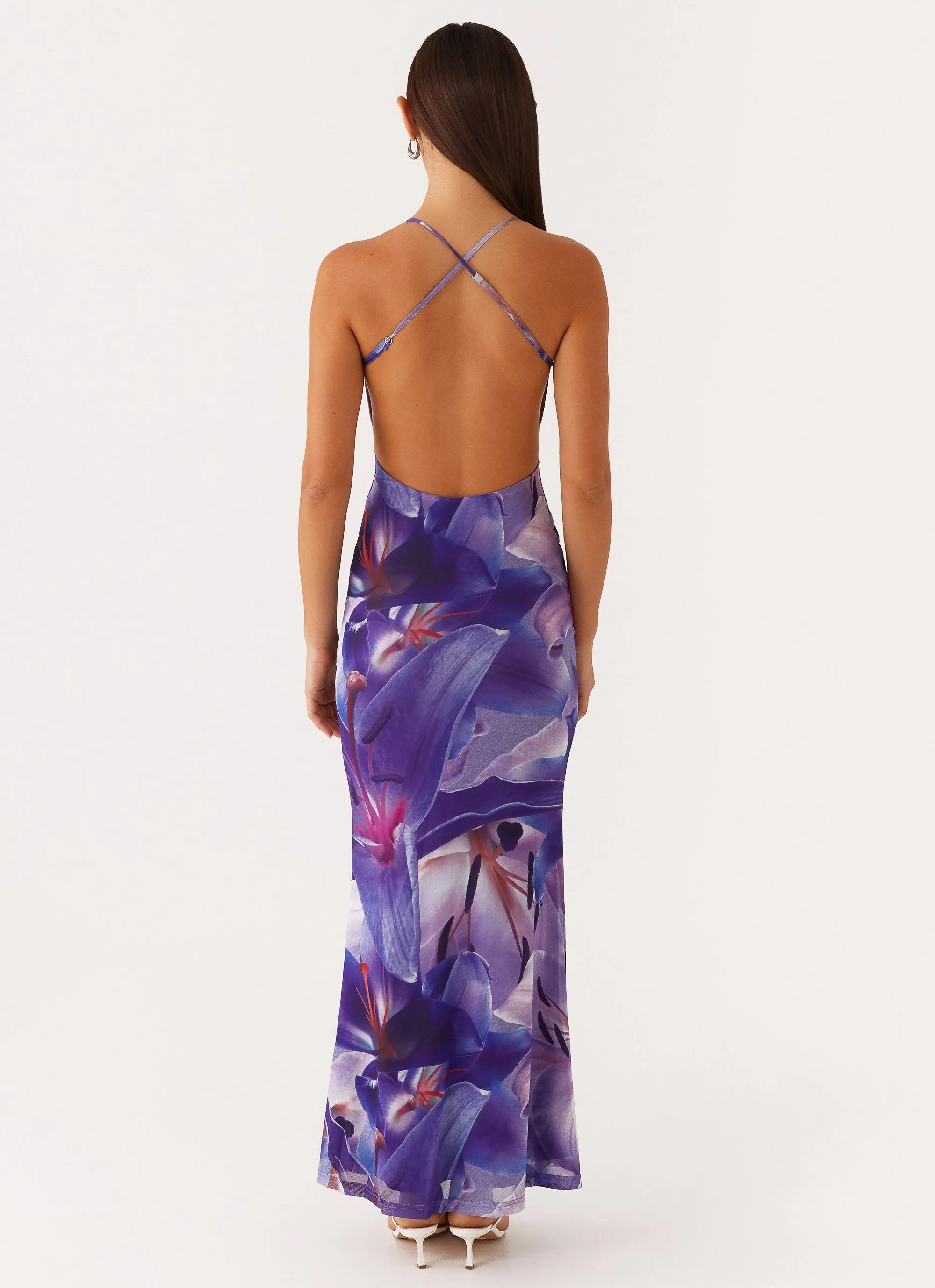 Livia Maxi Dress - Purple White Lilly Mood Casual