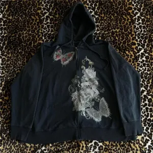 LIZAKOSHT  -   Women's Fall Grunge Hoodies Sweatshirts Skull Floral Print Long Sleeve Hood Jacket Zip Up Loose Coat Y2K Aesthetic Streetwear