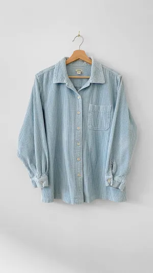 LL Bean Baby Blue Corduroy Button Up (L)