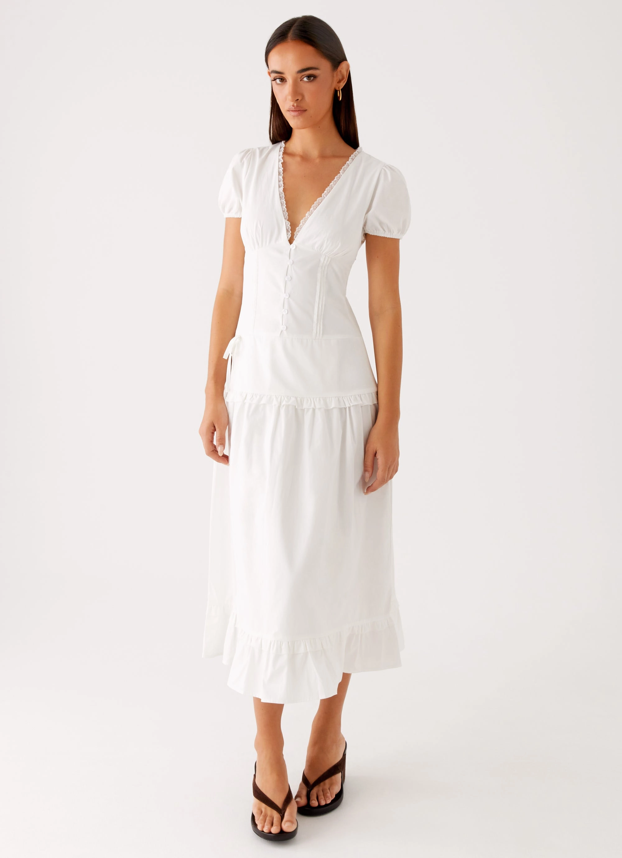 London Midi Dress - White Cozy Balance Day Magic