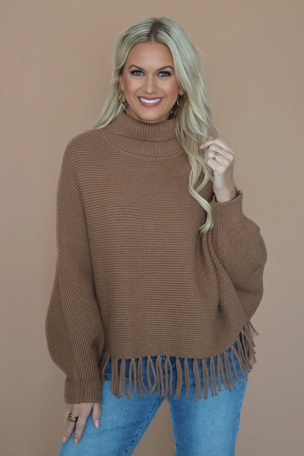 Freya Fringe Turtleneck Tubular Knit Method Calm Outfit