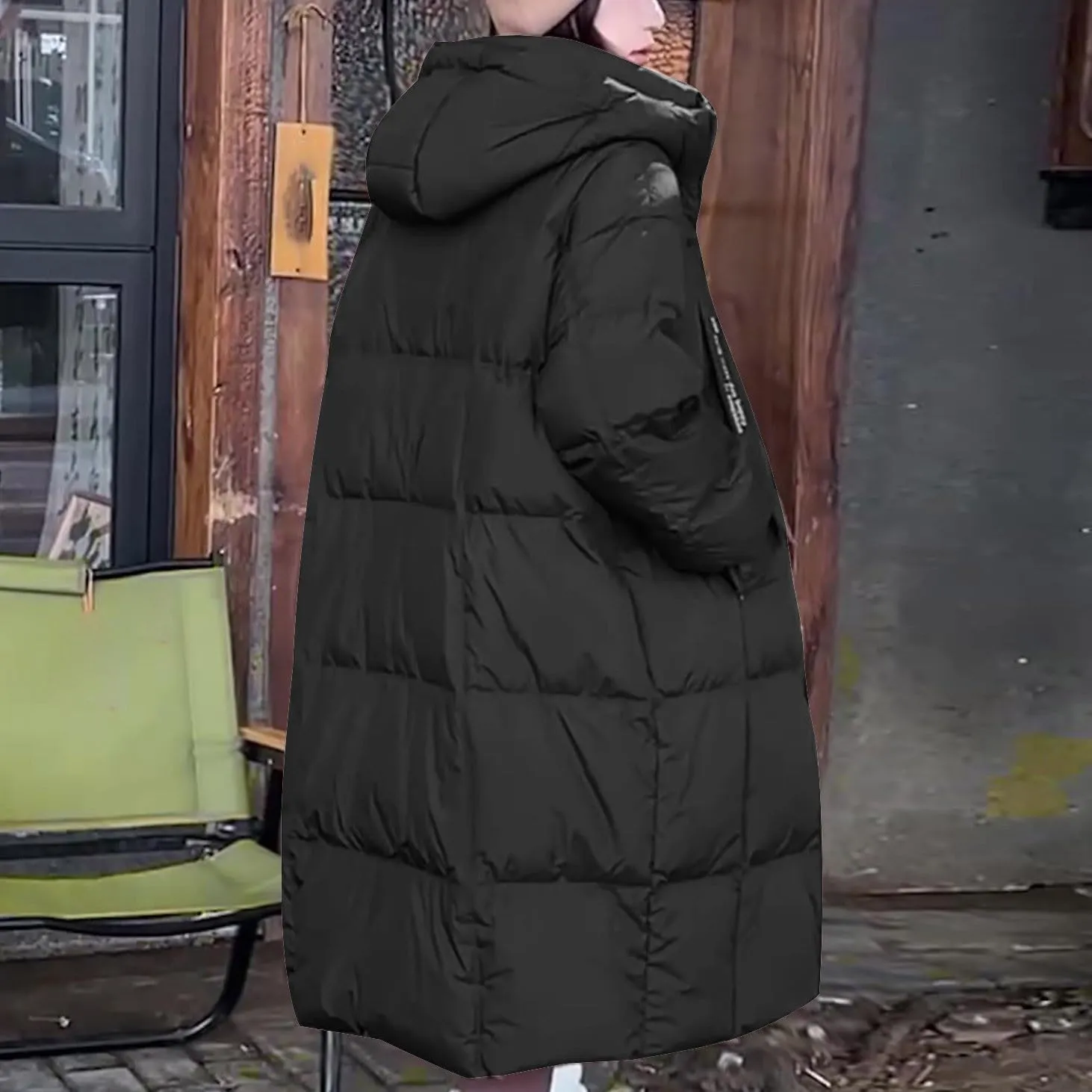 Long Winter Down Coats for Women Warm Zip Up Hooded Puffer Jacket Lightweight Quilted Jackets Outerwear with Pockets