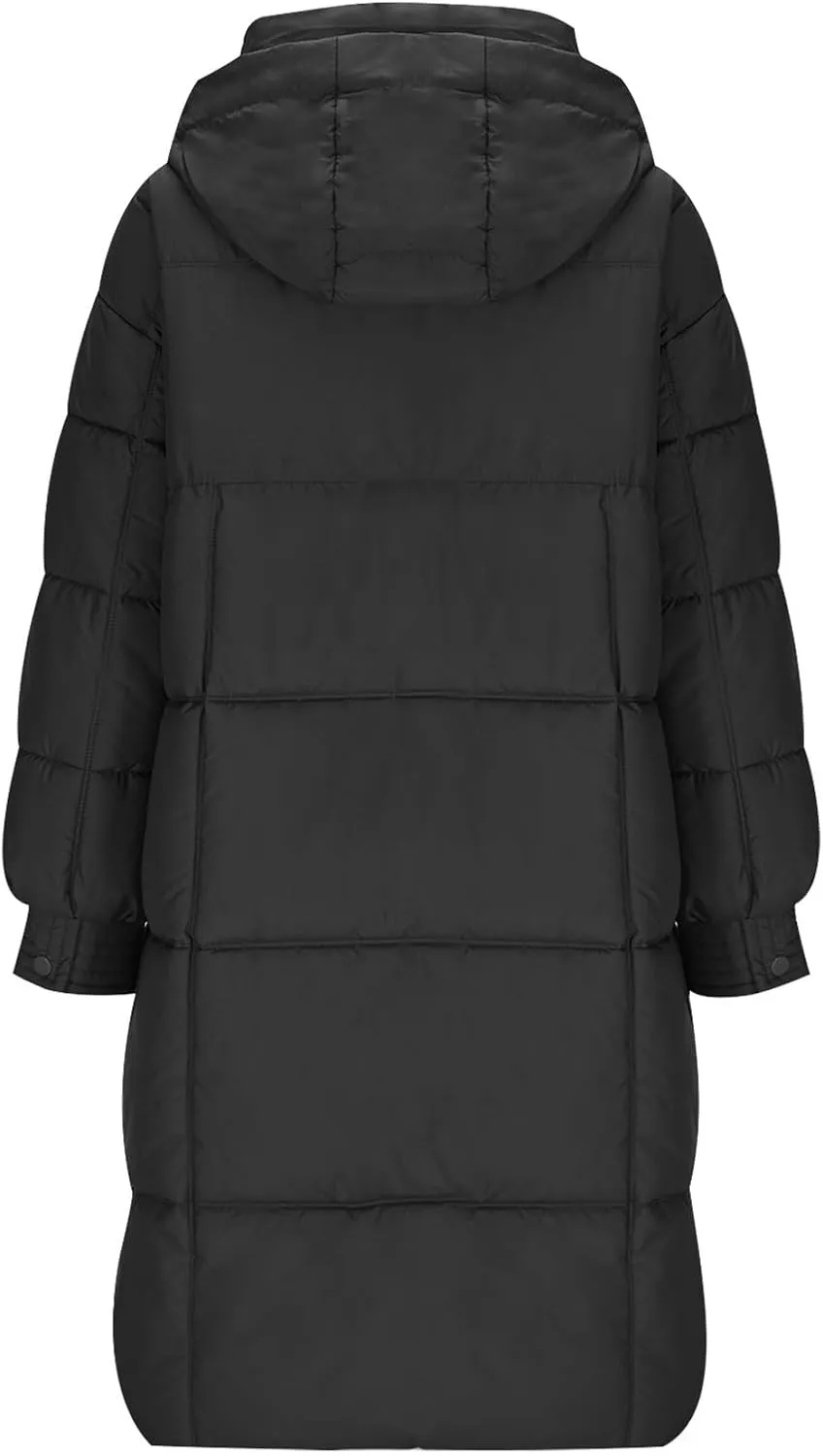 Long Winter Down Coats for Women Warm Zip Up Hooded Puffer Jacket Lightweight Quilted Jackets Outerwear with Pockets