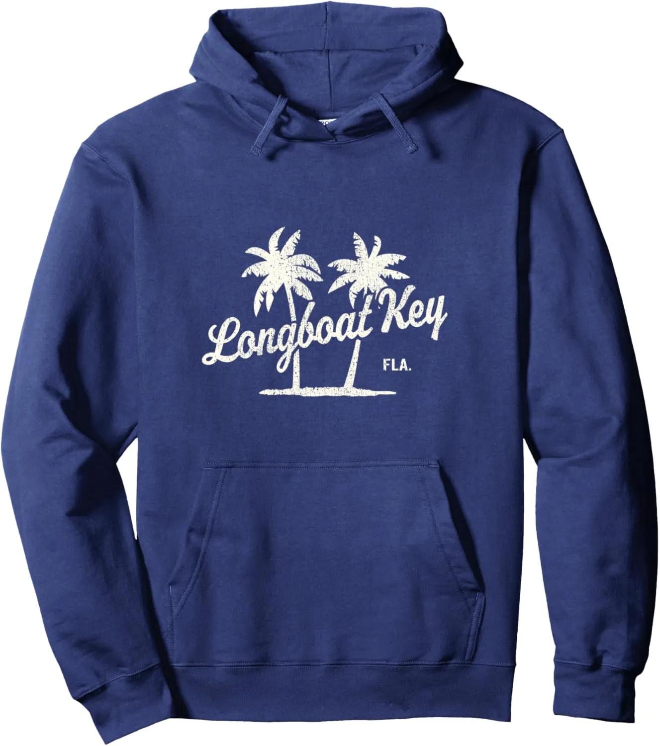 Longboat Key Florida Vintage 70s Palm Trees Graphic Pullover Hoodie
