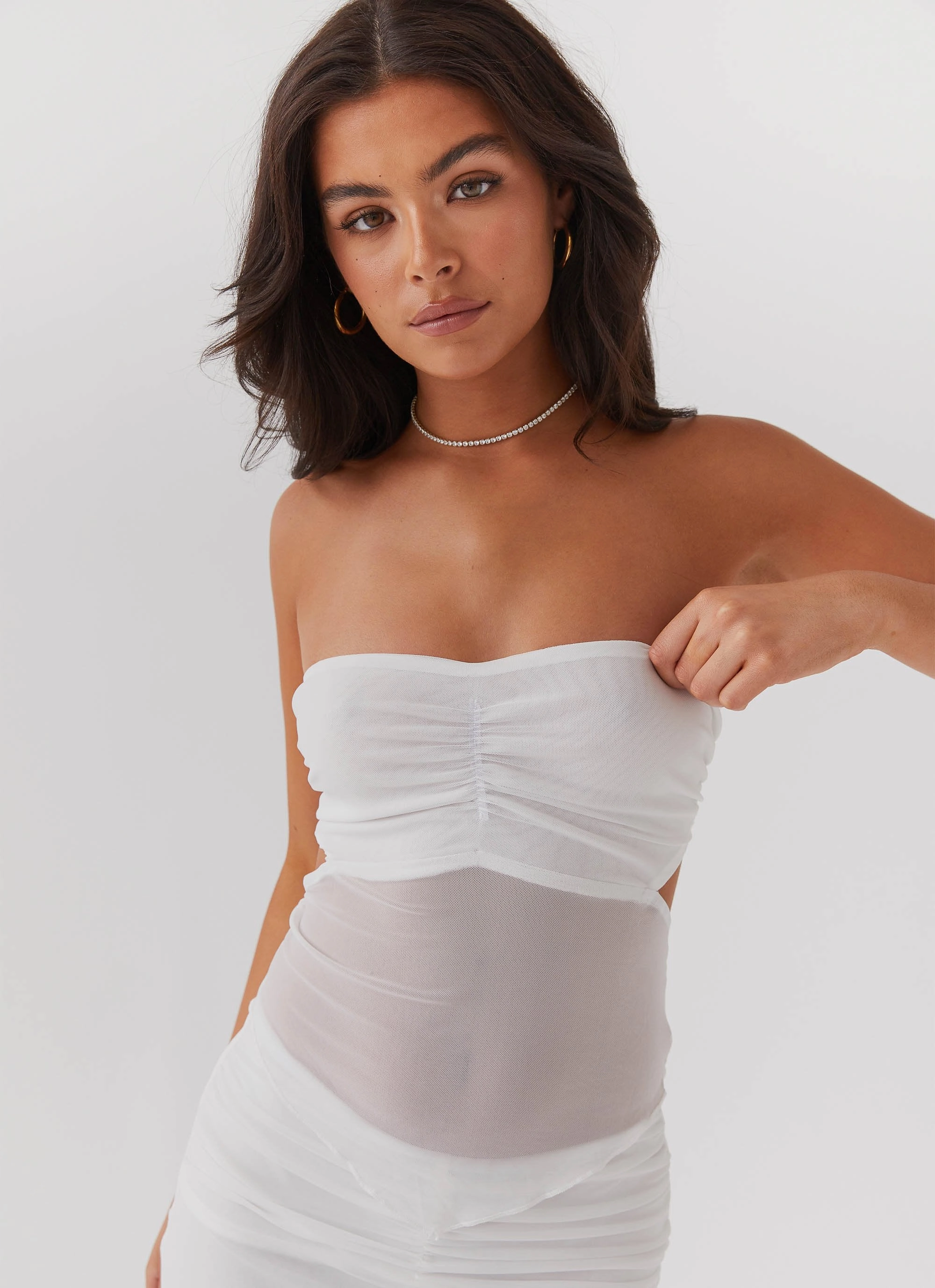 Look At Me Strapless Top - White Comfort Flex Fit Layer Essential Piece