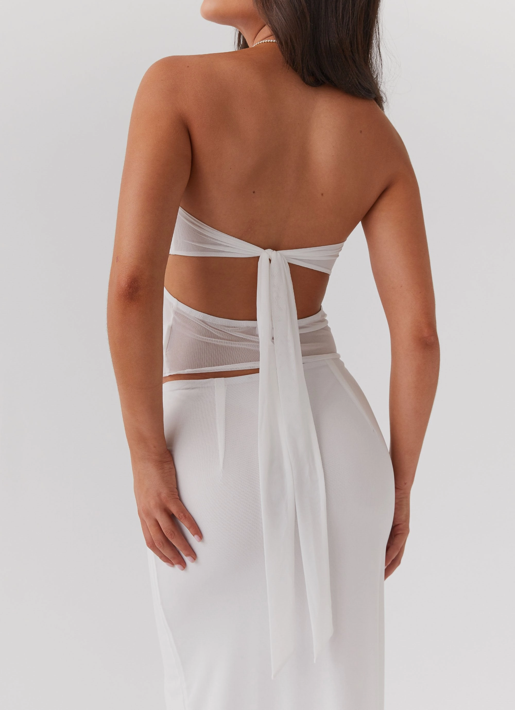 Look At Me Strapless Top - White Weather Fit
