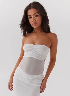 Look At Me Strapless Top - White Temperature Balancing Layer Articulated Ergonomic Fit