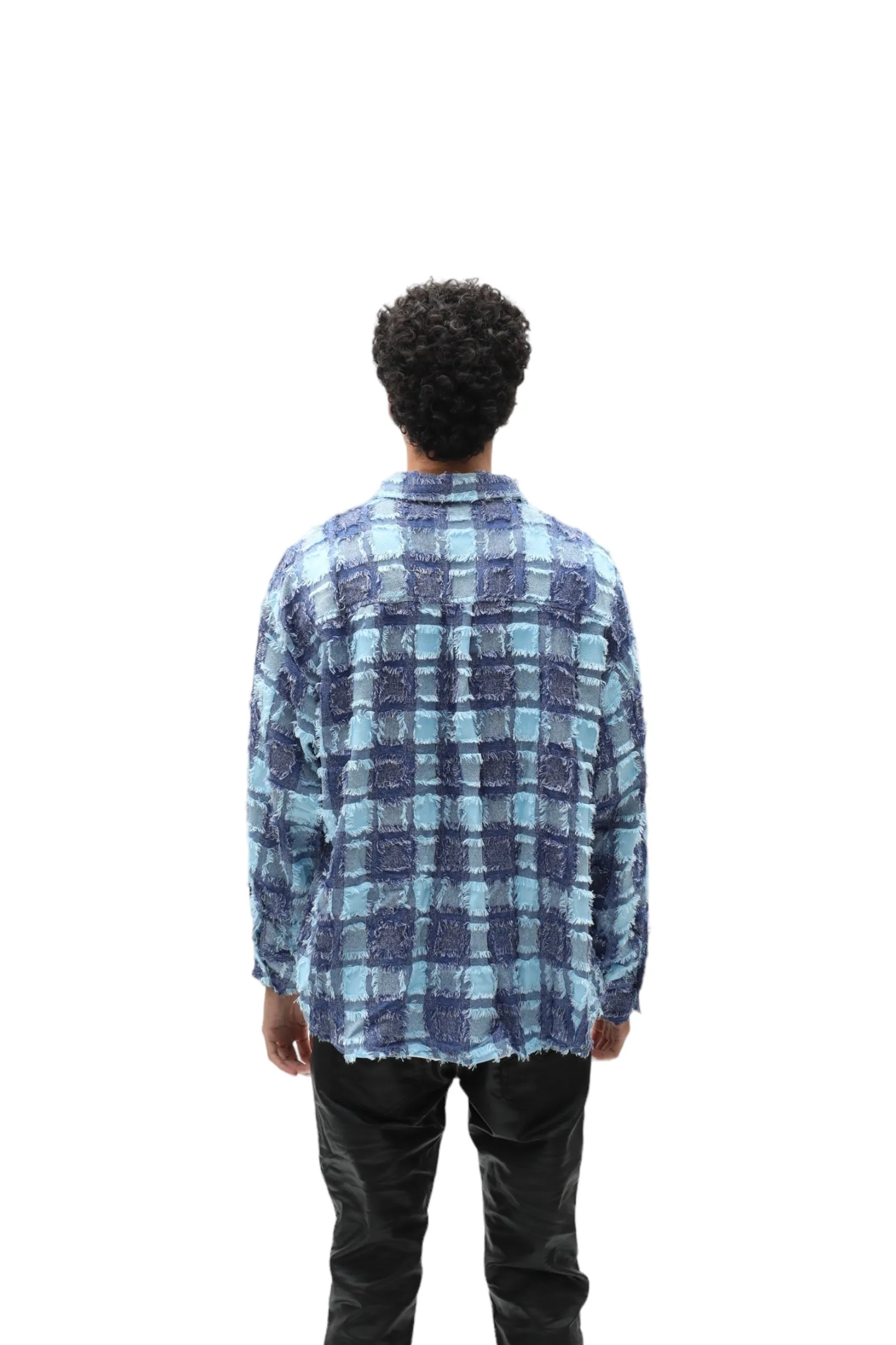 Loose Thread Flannel Blue Plaid