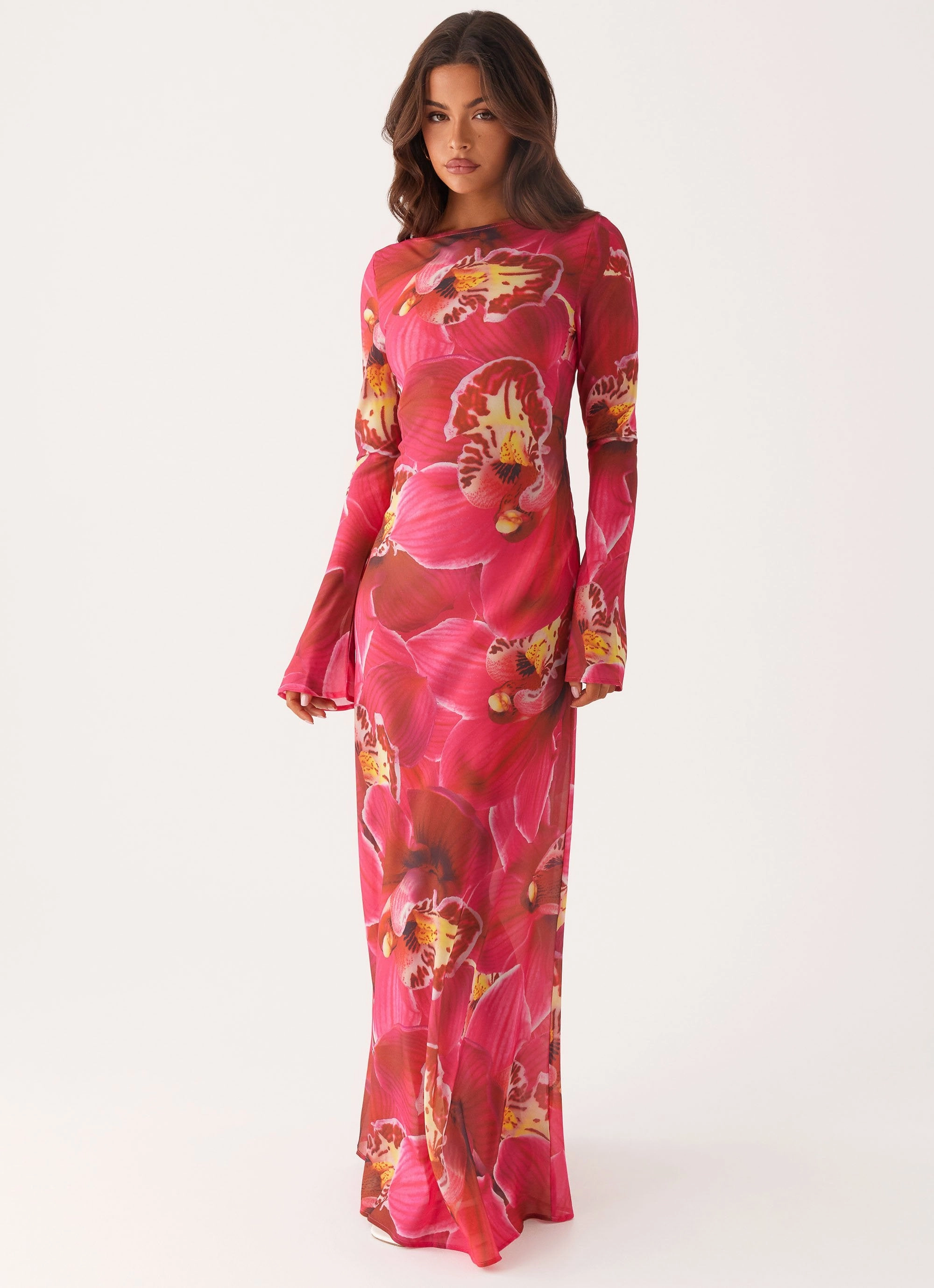 Lorde Maxi Dress - Orchid Pink Mesh Soft Mood Booster