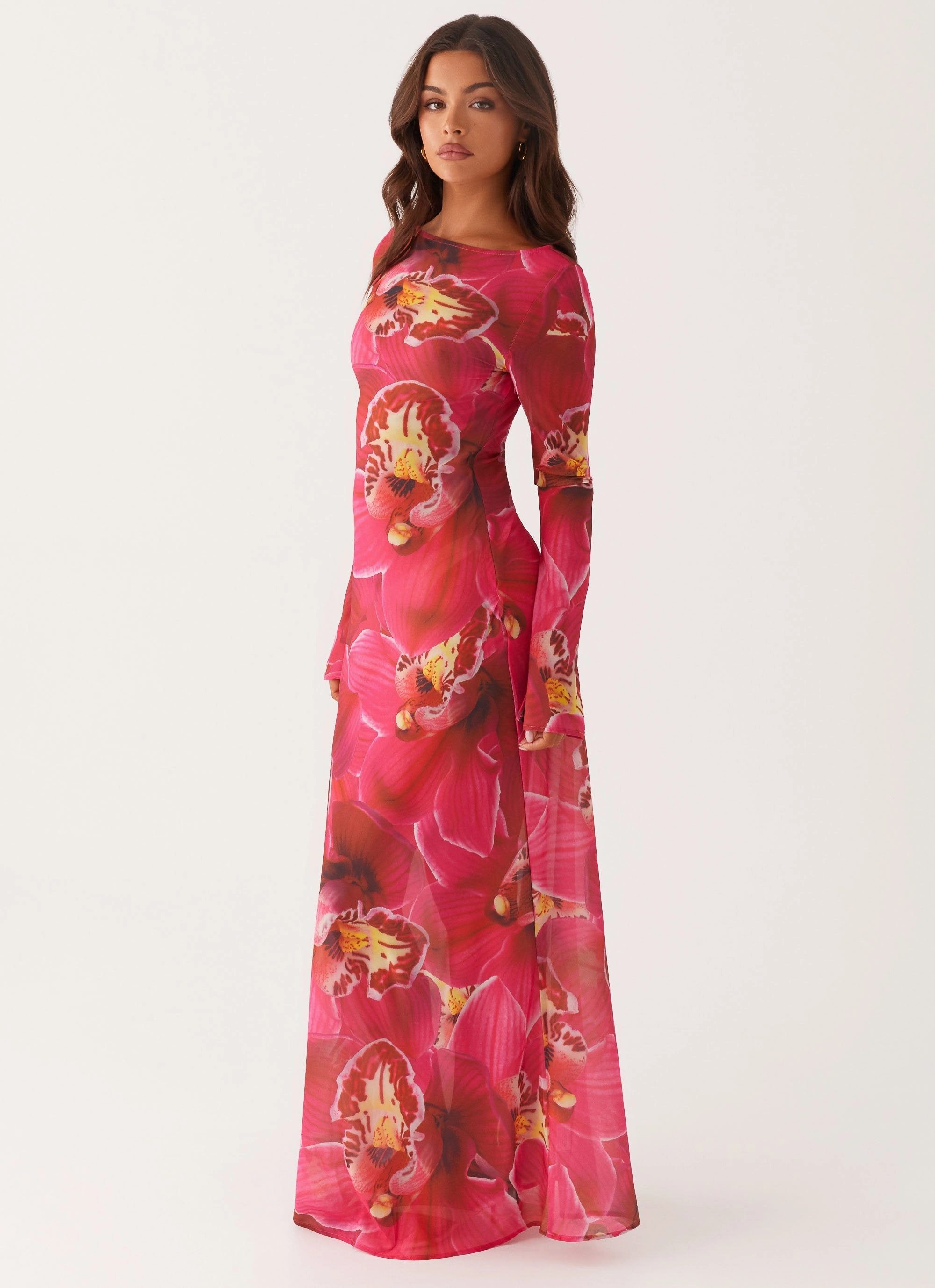Cozy Texture Feminine empire waist dress Lorde Maxi Dress - Orchid Pink