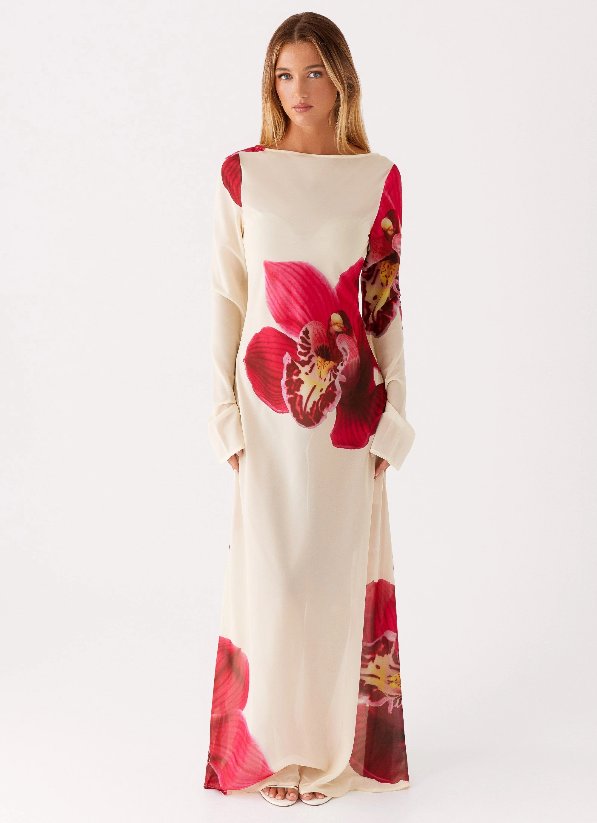Lorde Maxi Dress - Orchid Yellow Sweet Mood Edge Detail
