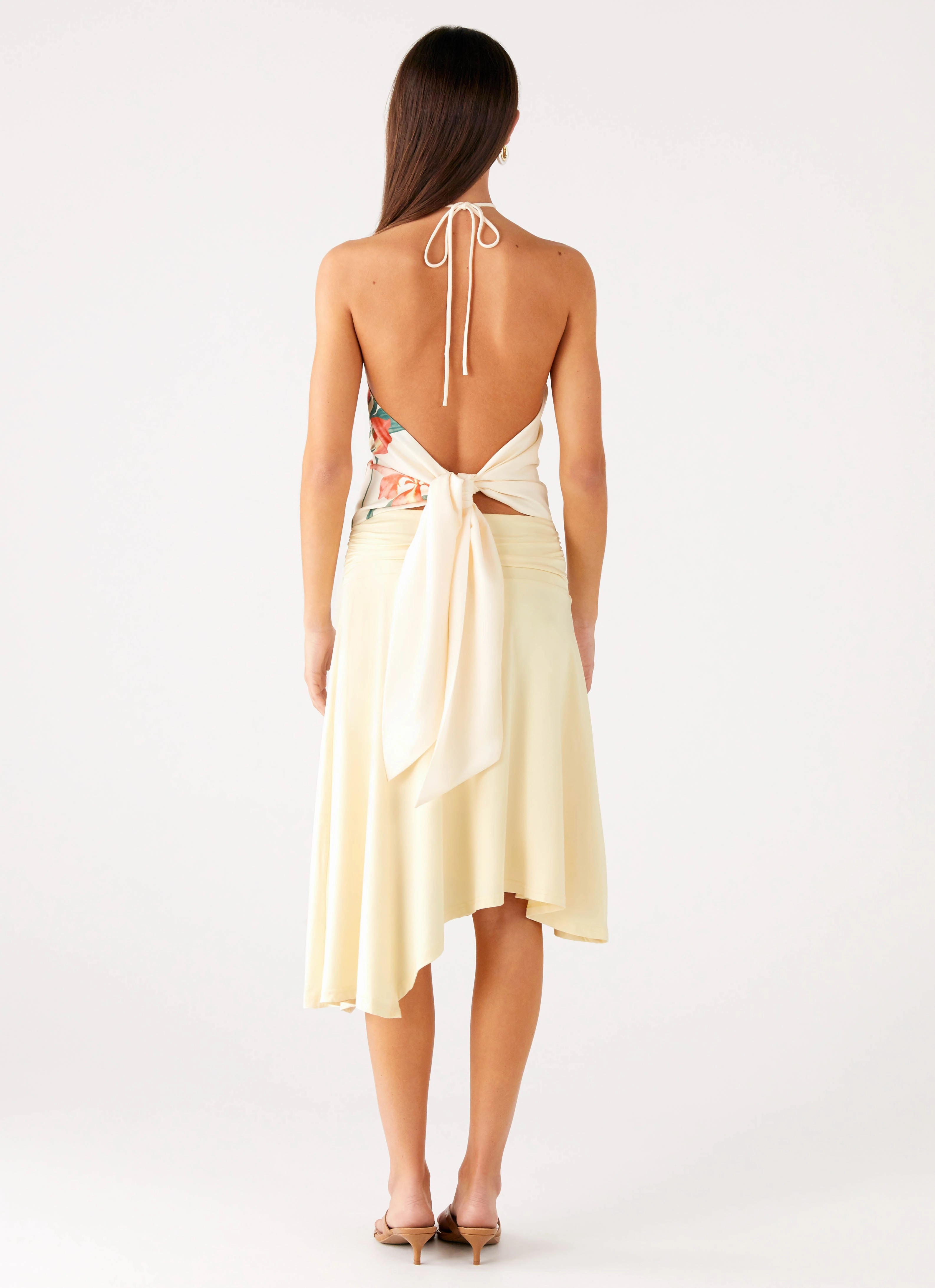 MoistureWickingMaterial Loreta Beaded Tie Back Top - Siena Floral