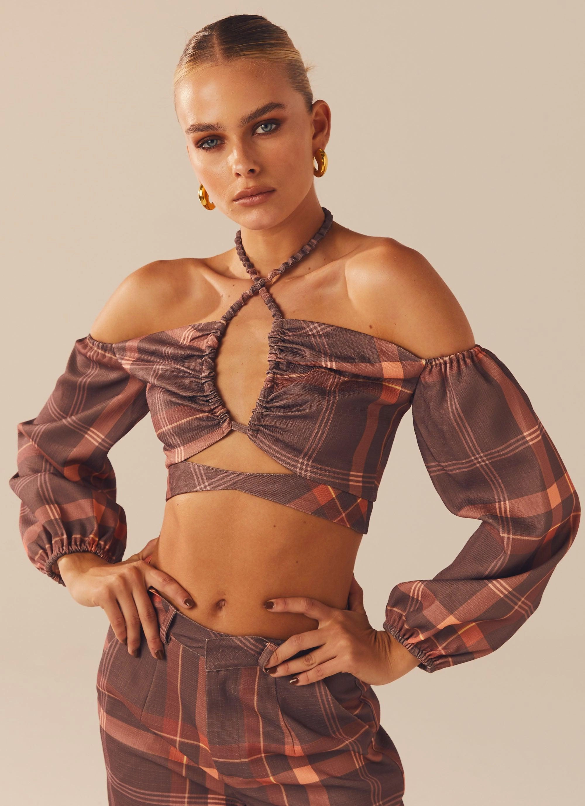 Quick Dry Technology Comfortable Wear Lose My Cool Crop Top - Chestnut