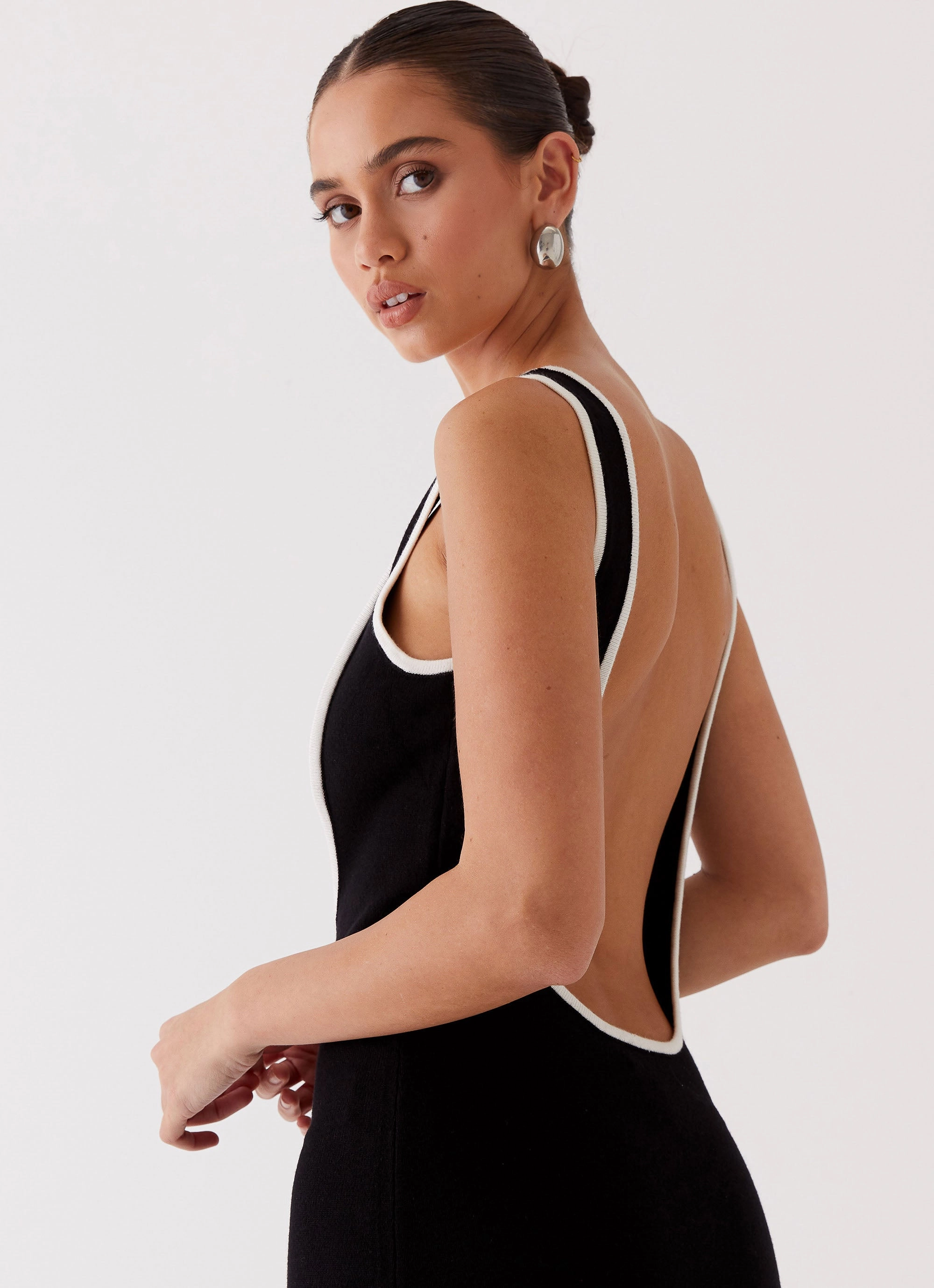 Lost In Paris Knit Maxi Dress - Black Fresh Tones