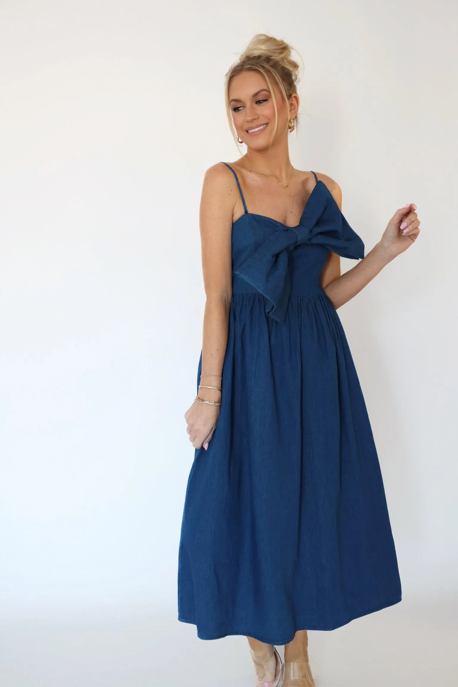 Miss Americana Bow Midi Dress (FINAL SALE) NonIrritatingTags Double Stitched Hem