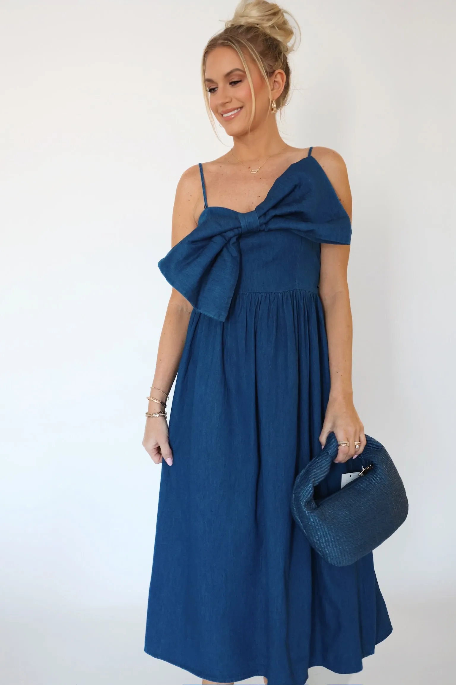 Miss Americana Bow Midi Dress (FINAL SALE) Everyday Piece Smooth Edge