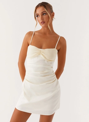 Smart and Elegant Lightweight Piece Last Summer Mini Dress - Ivory