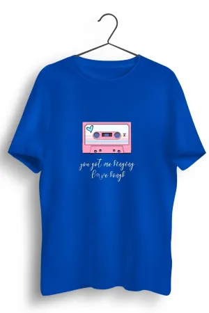 Love Song Graphic Printed Blue Tshirt
