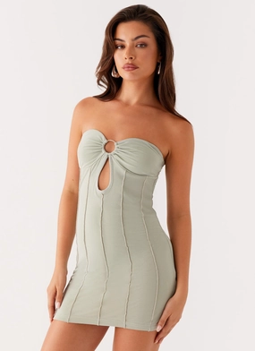 Love Affair Mini Dress - Sage Texture Flow