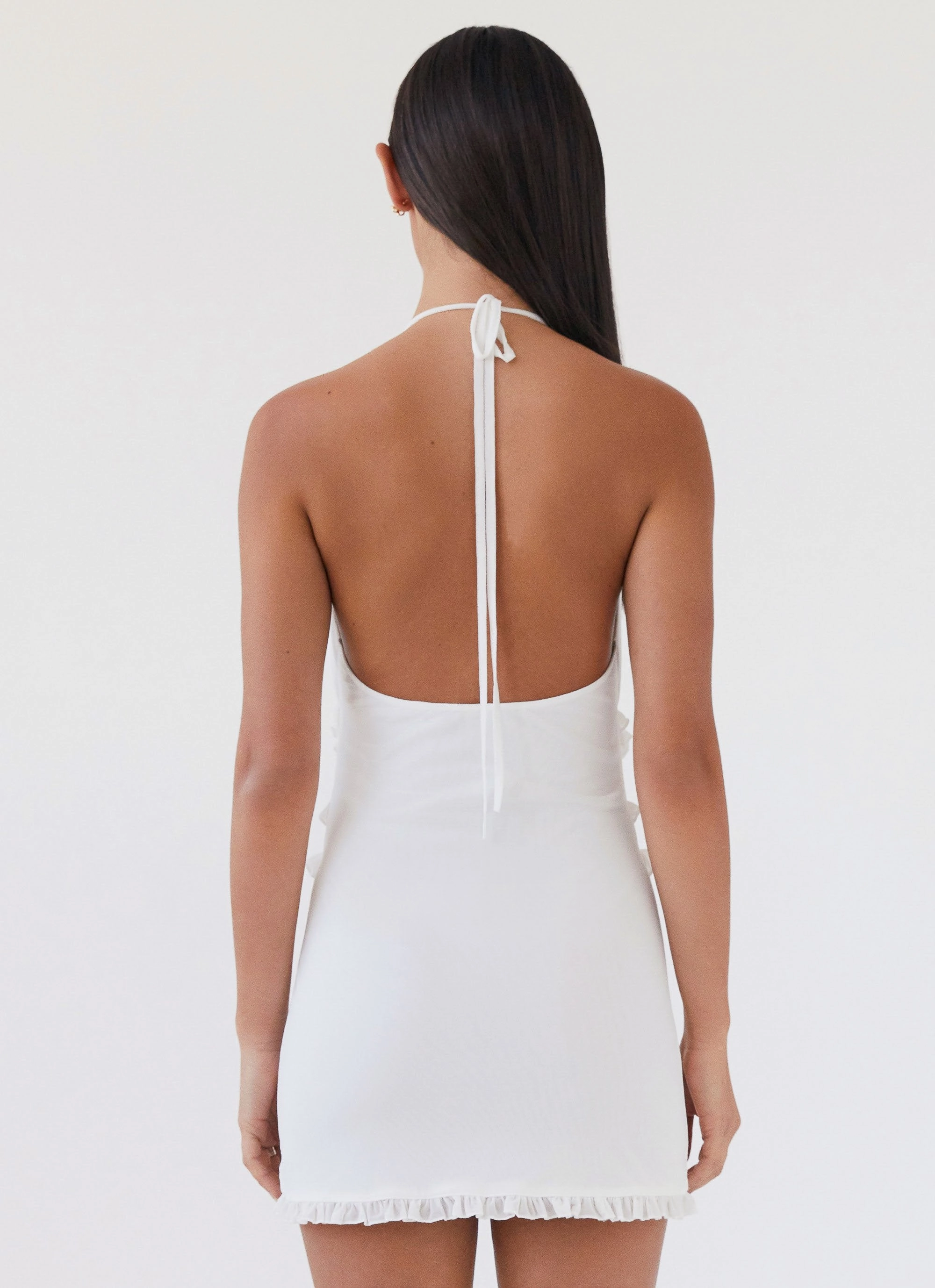 Inner Glow Love Exchange Ruffle Mini Dress - White