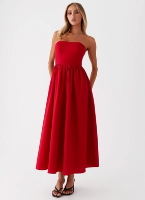 Formal Aura Love Me Later Midi Dress - Red