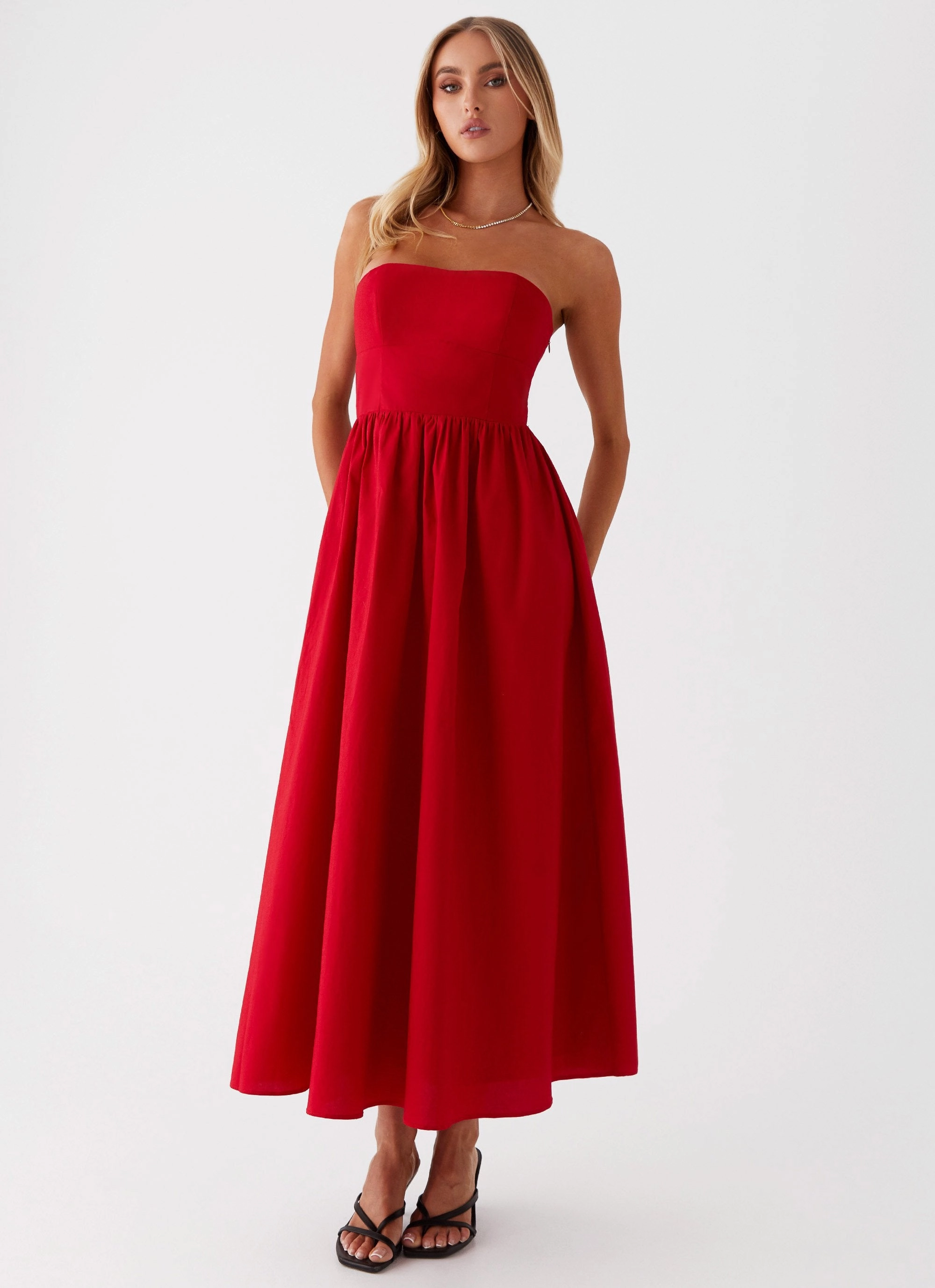 Formal Aura Love Me Later Midi Dress - Red