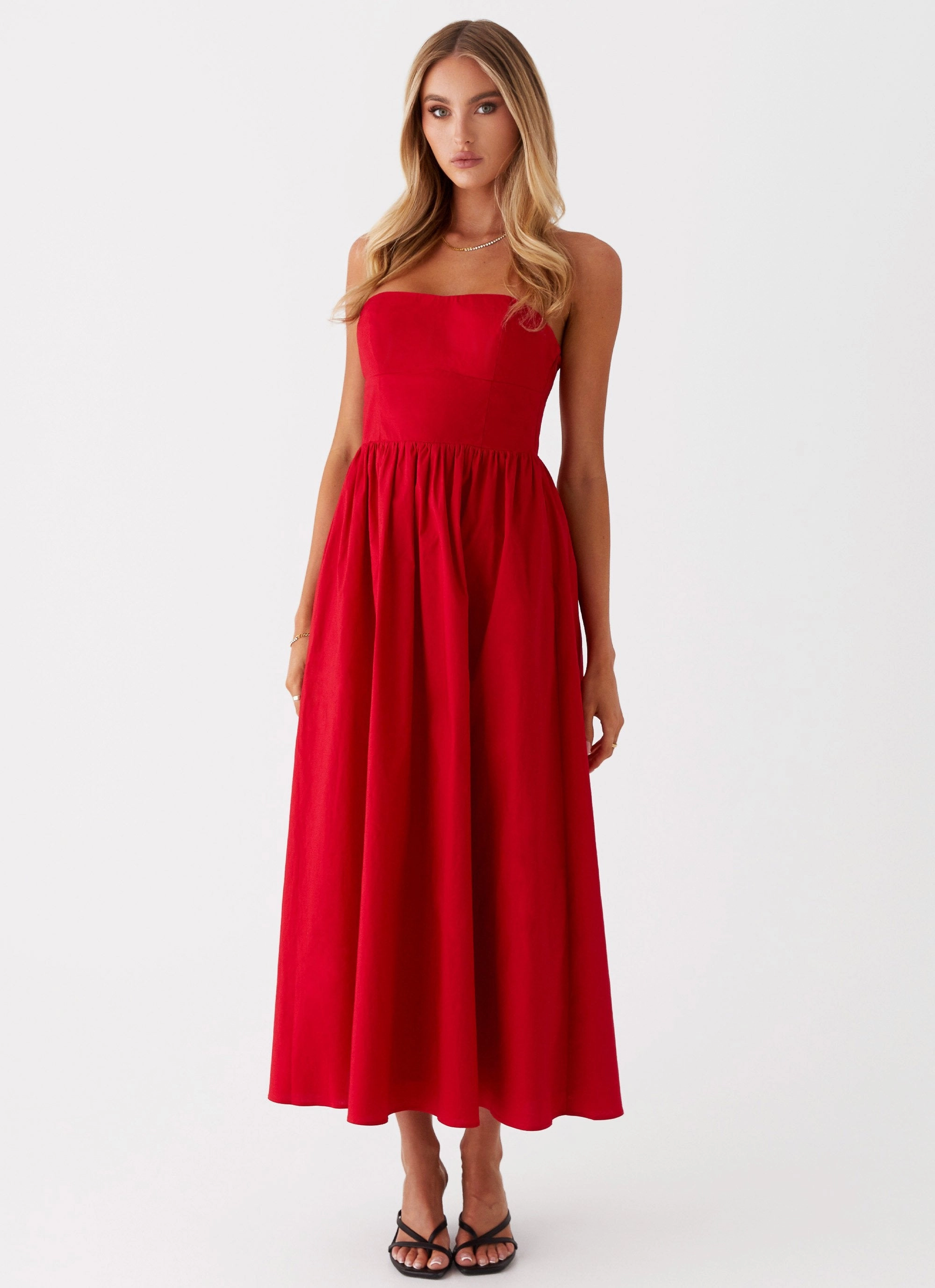 Effortless Comfort Love Me Later Midi Dress - Red