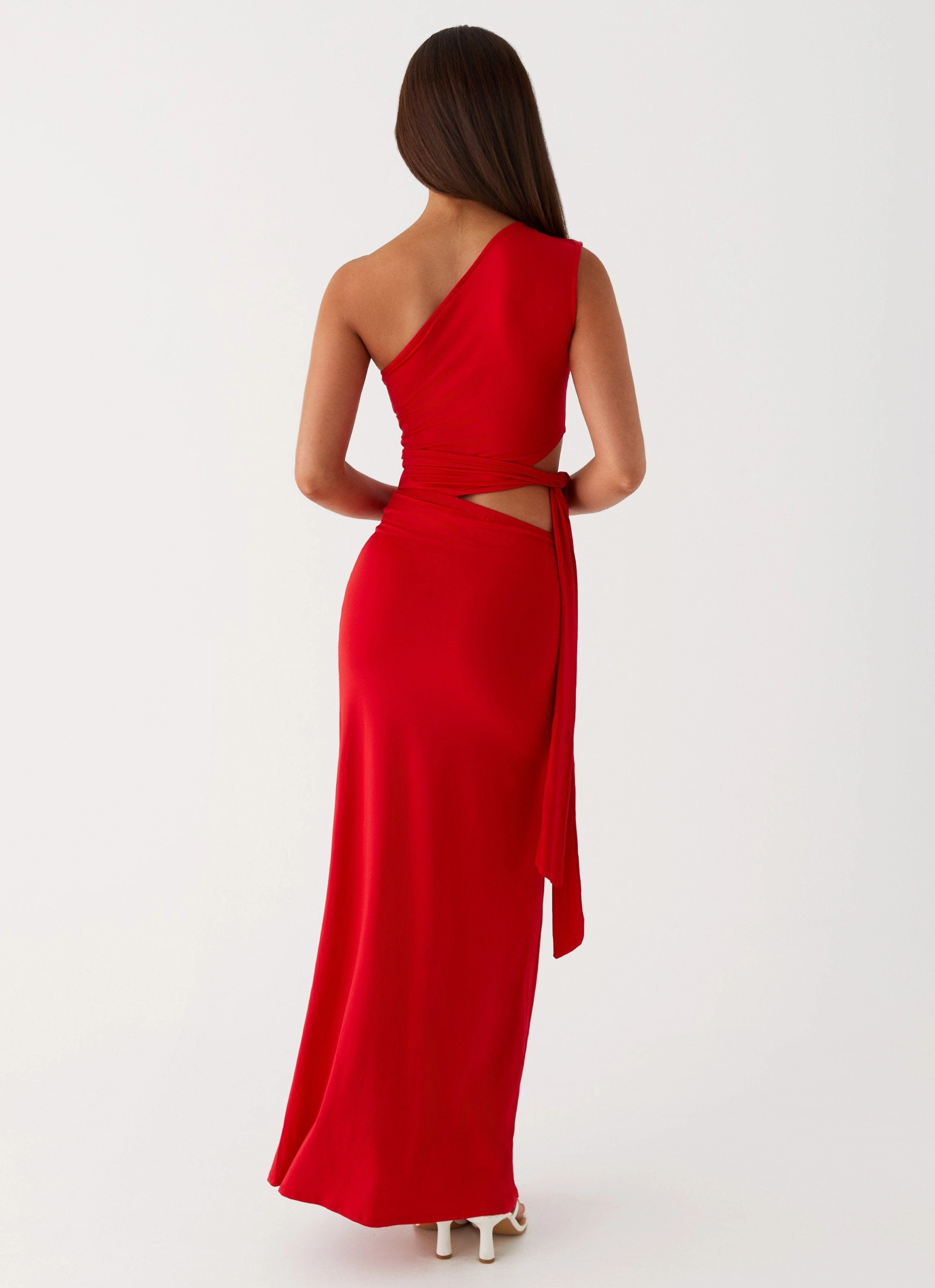 Love Me Tie Maxi Dress - Red Flow Ready