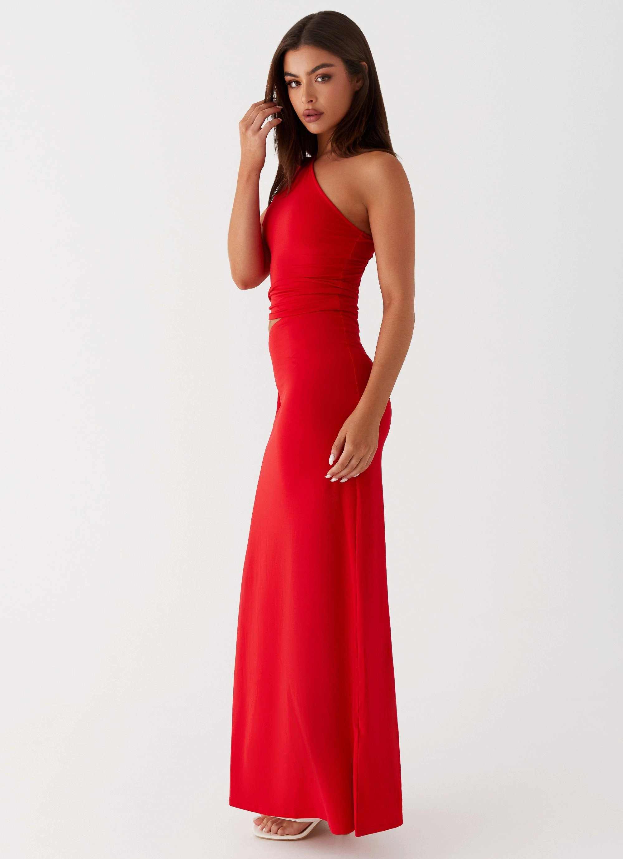 Love Me Tie Maxi Dress - Red Pleated-Skirt Soft Vibes
