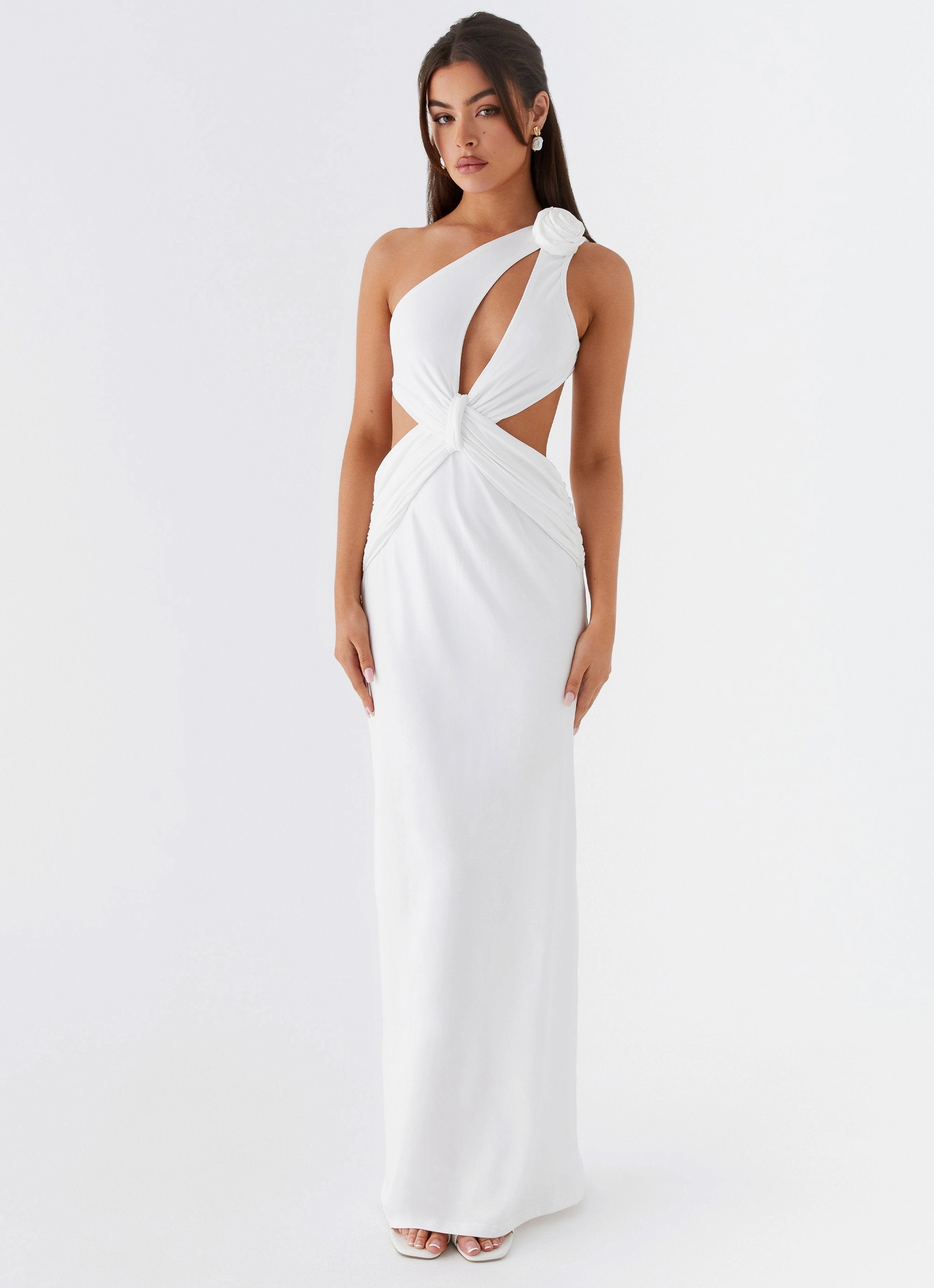 Lovesome Rosa Maxi Dress - White Comfortable and Soft Compact Fit