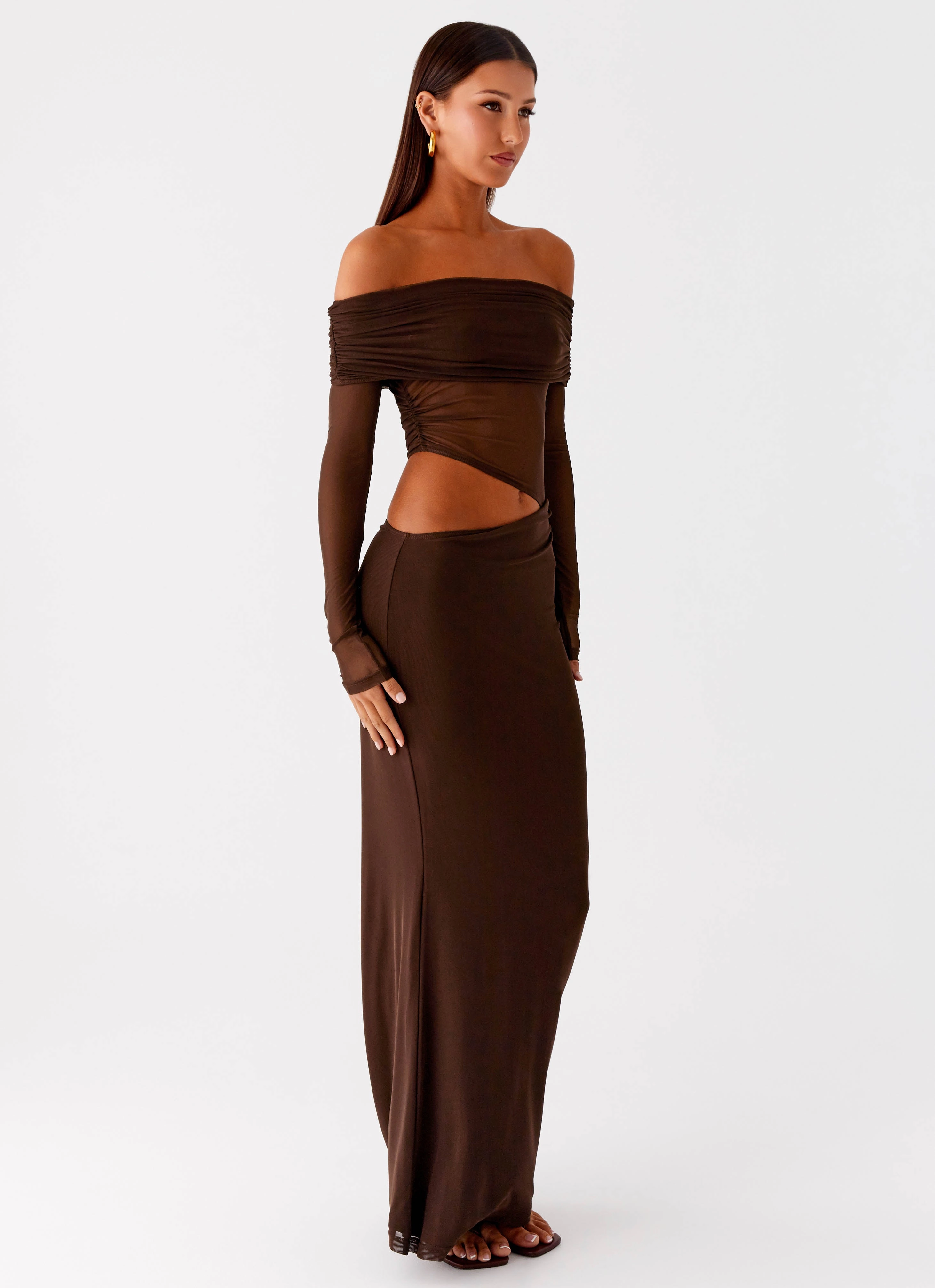 Wrap-Style Day Love Emery Maxi Dress - Chocolate