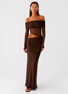 Comfort and Elegance Mood Focused Emery Maxi Dress - Chocolate
