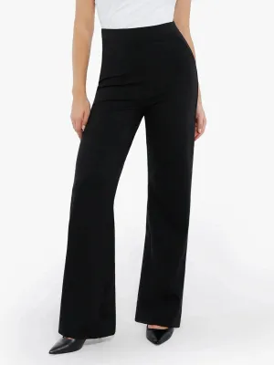 Shapewear Executive High Waisted Wide-Leg Ponte Pants Bamboo Fiber Fabric Interlock Weave