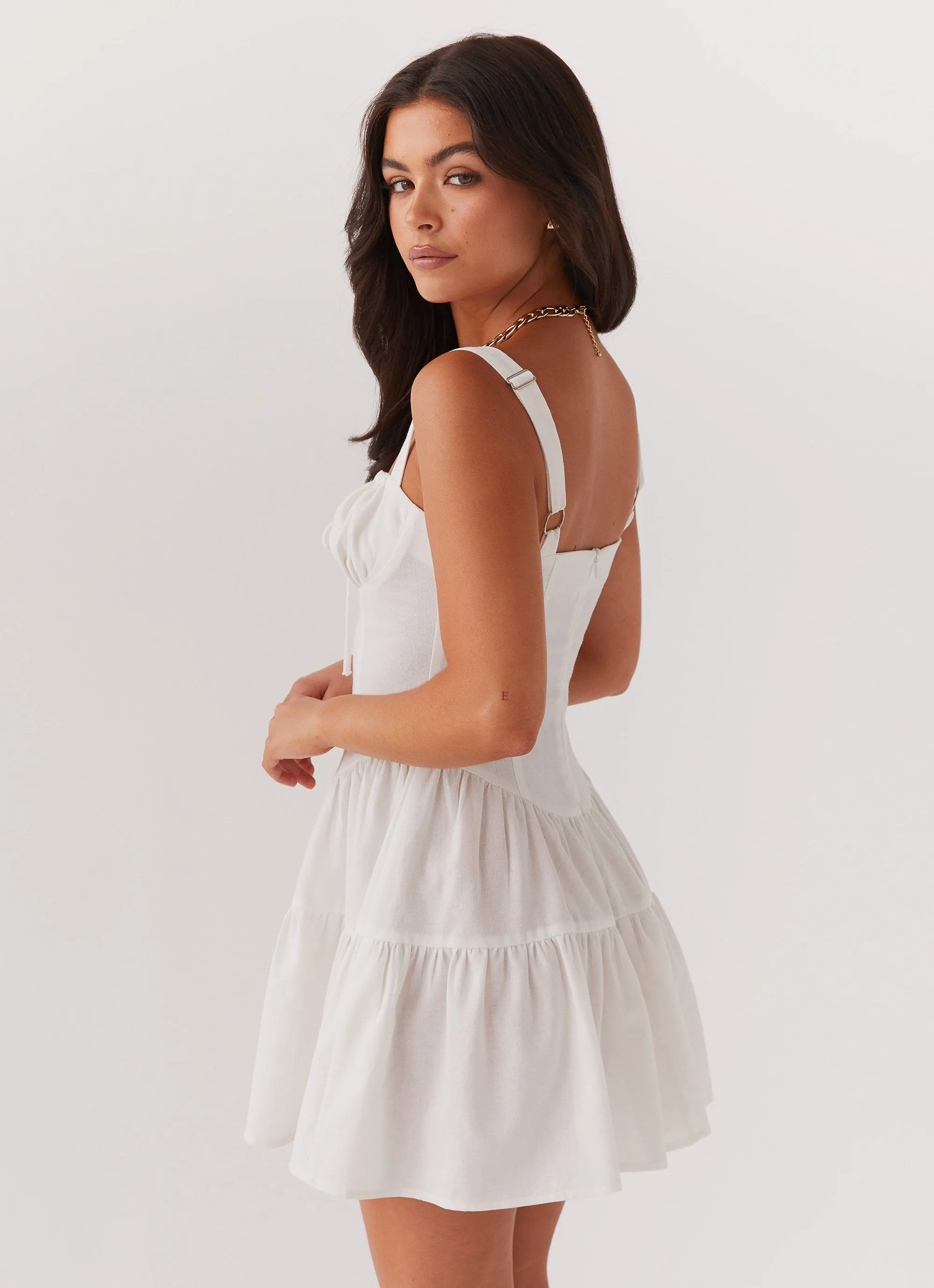 Lucie Linen Mini Dress - Ivory Smart Pairing and Effortless fit dress.