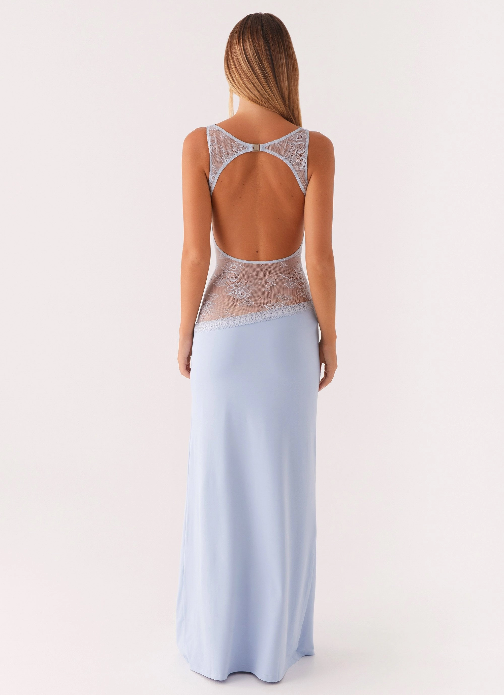 Lucinda Maxi Dress - Blue Geometric-pattern