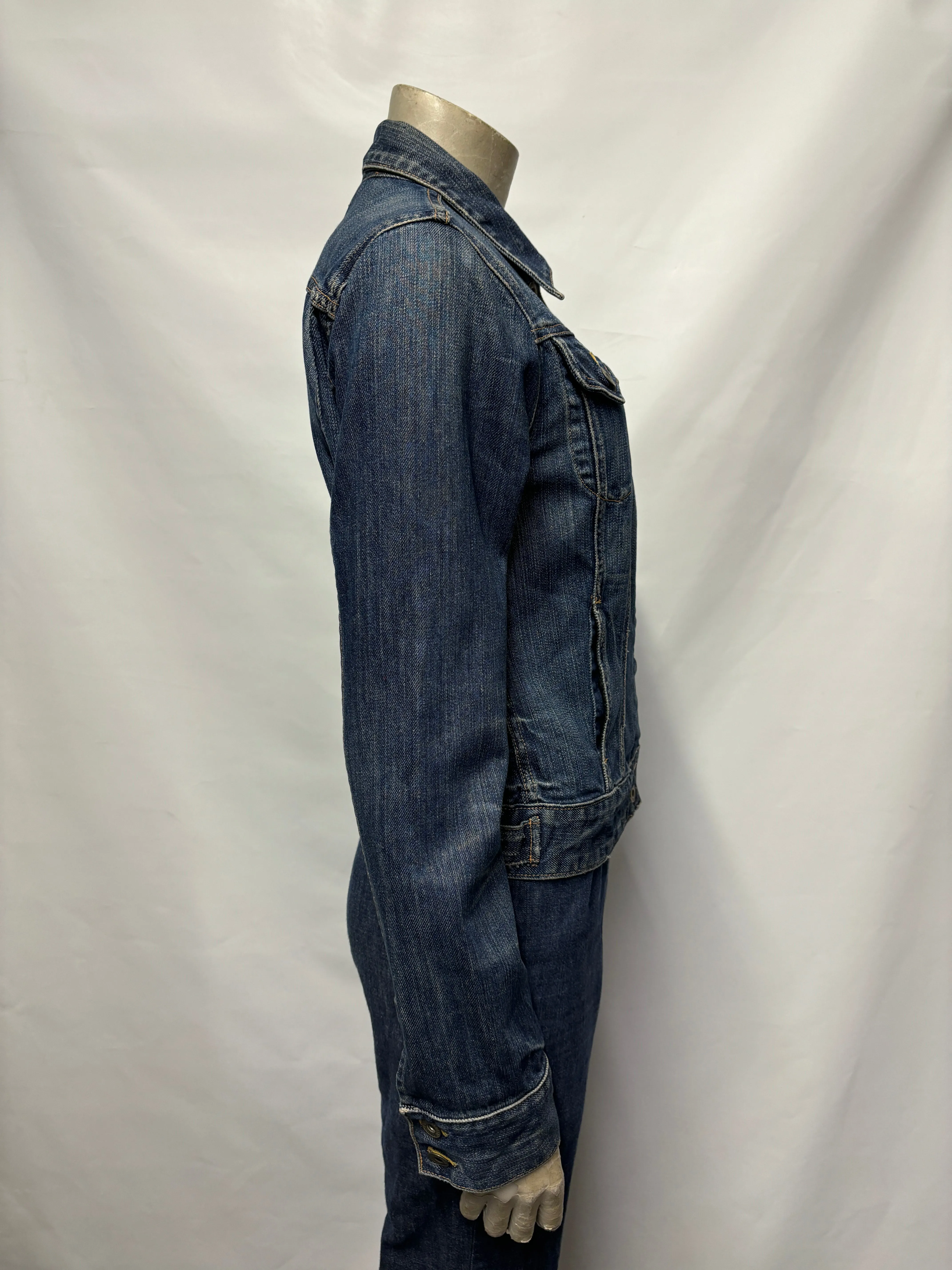 Lucky Brand Blue Denim Cropped Trucker Style Jacket Small