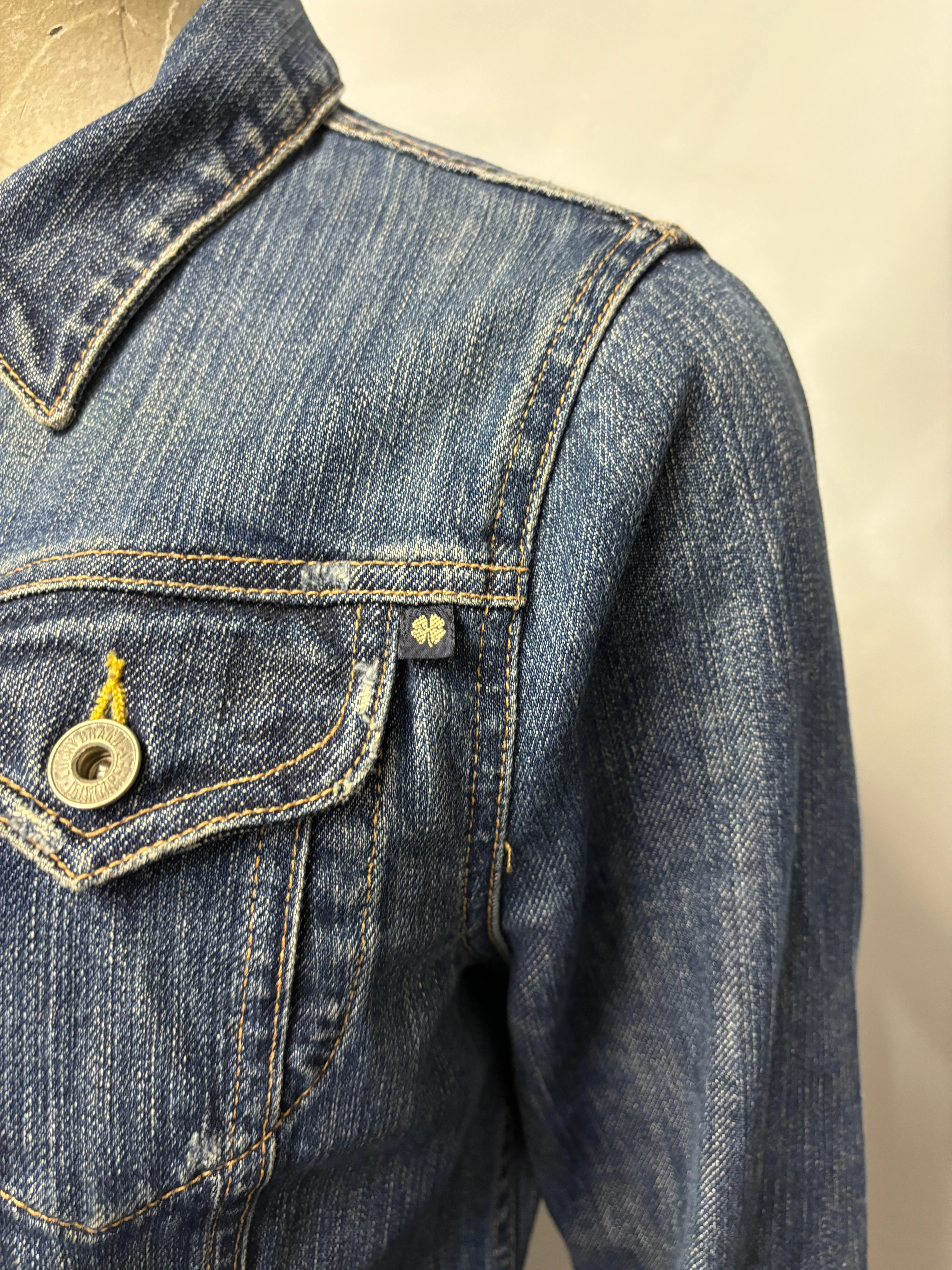 Lucky Brand Blue Denim Cropped Trucker Style Jacket Small