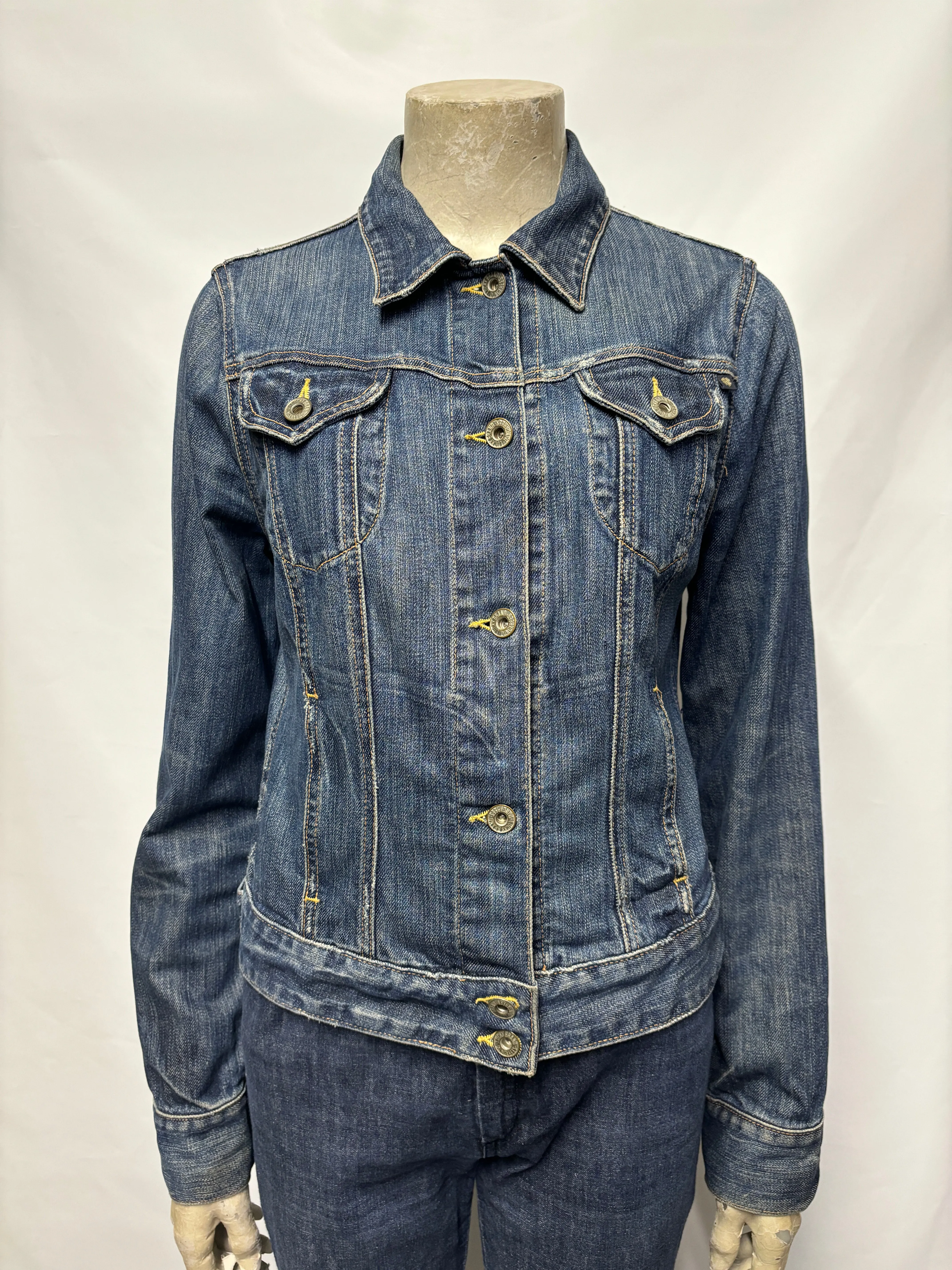 Lucky Brand Blue Denim Cropped Trucker Style Jacket Small