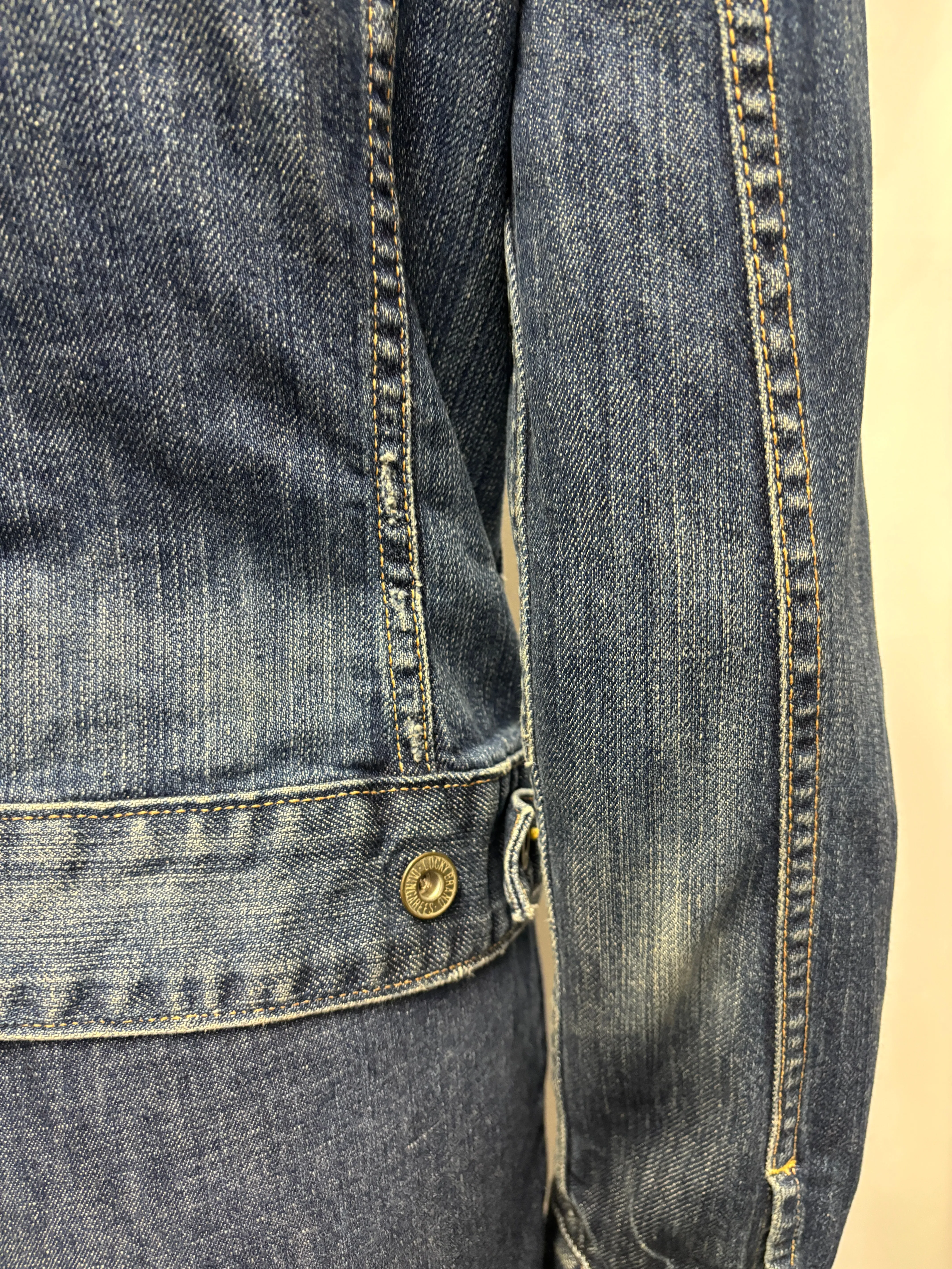 Lucky Brand Blue Denim Cropped Trucker Style Jacket Small